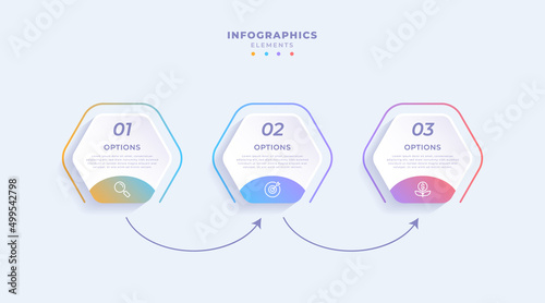 Modern business infographic template with three steps