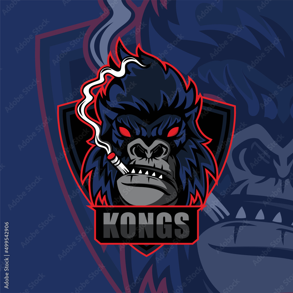 Gorilla head mascot logo design for esport