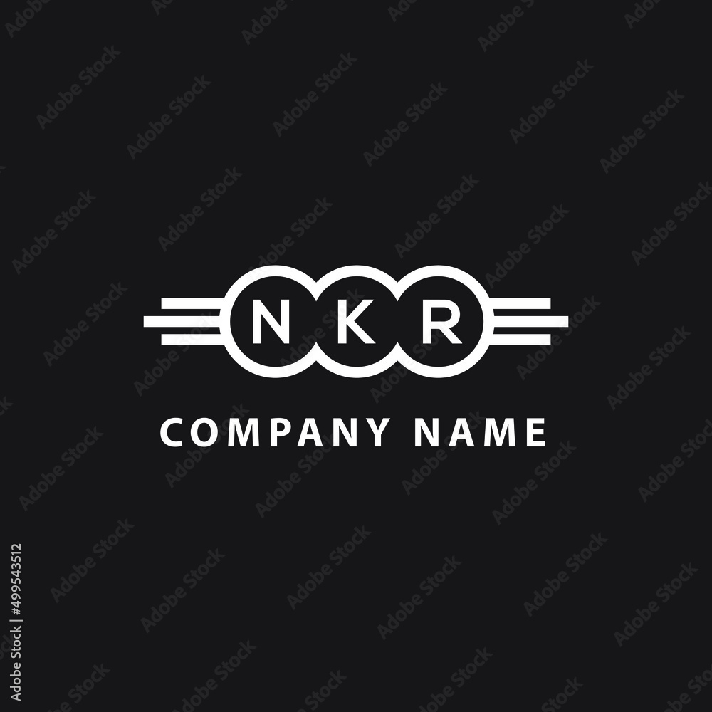 NKR letter logo design on black background. NKR  creative initials letter logo concept. NKR letter design.
