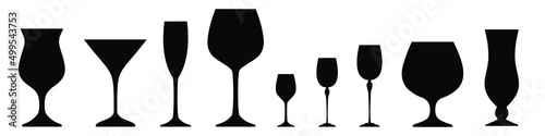 Wine glass cup icon vector set. Red wine illustration sign collection. pour drink beverage silhouette, glass cup.