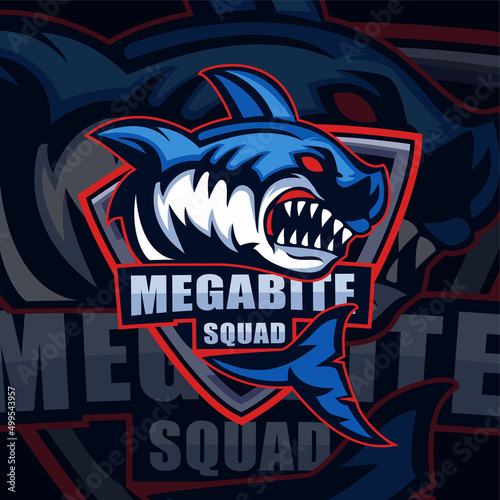 Shark mascot logo design for esport