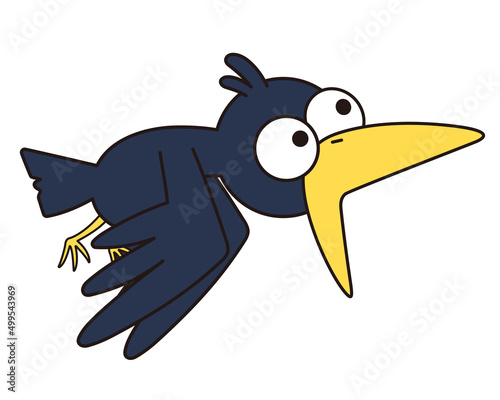 まぬけな顔のカラスのイラスト