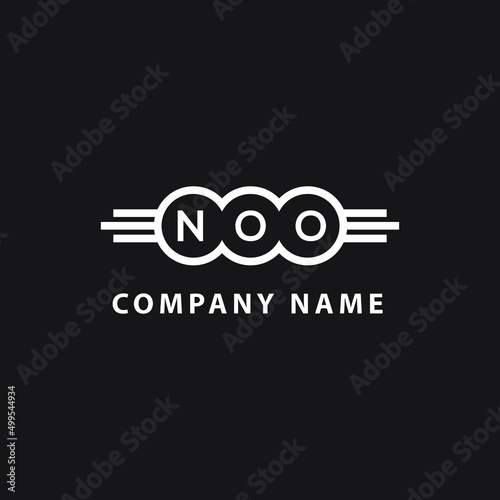 NOO letter logo design on black background. NOO  creative initials letter logo concept. NOO letter design.
 photo