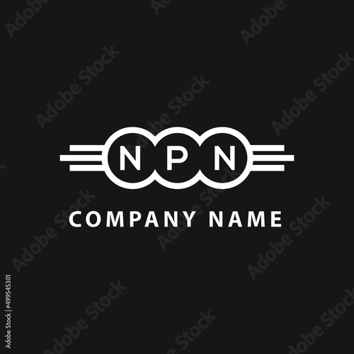 NPN letter logo design on black background. NPN  creative initials letter logo concept. NPN letter design.
 photo