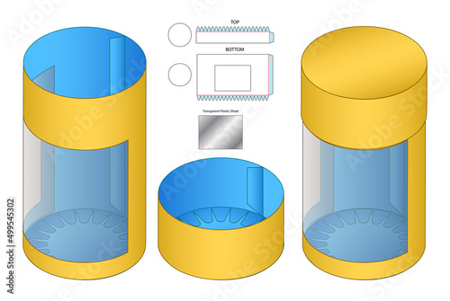 Box packaging die cut template design. 3d mock-up