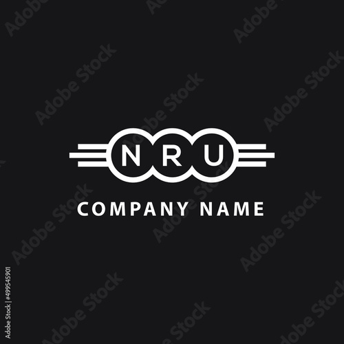 NRU letter logo design on black background. NRU  creative initials letter logo concept. NRU letter design.
 photo