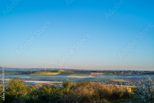 view of the countryside with viels of fog