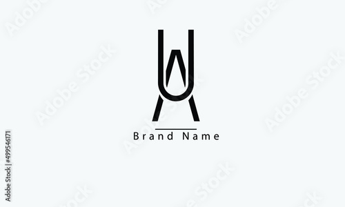 AU UA A U abstract vector logo monogram template