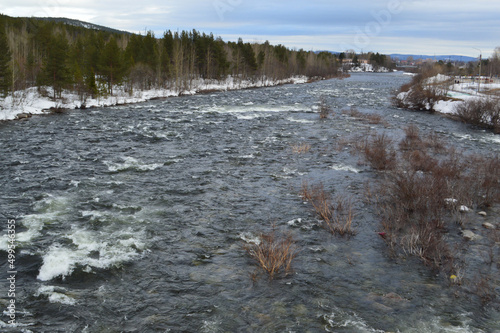 Landscape with river in April 