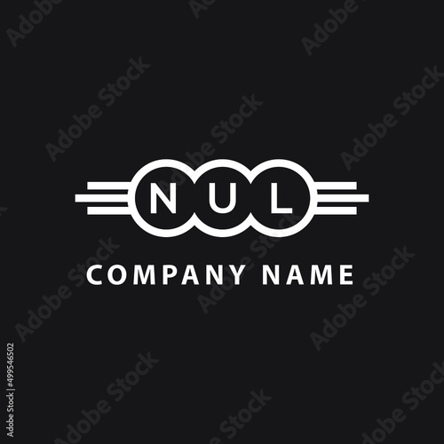NUL letter logo design on black background. NUL  creative initials letter logo concept. NUL letter design.
 photo