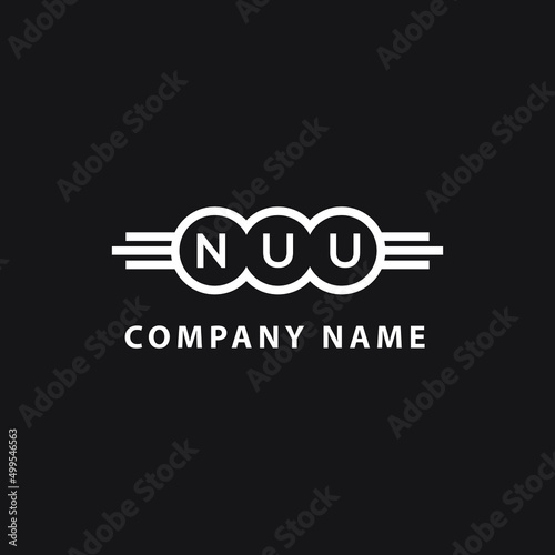 NUU letter logo design on black background. NUU  creative initials letter logo concept. NUU letter design.
 photo
