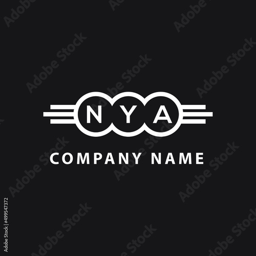 NYA letter logo design on black background. NYA creative initials letter logo concept. NYA letter design.