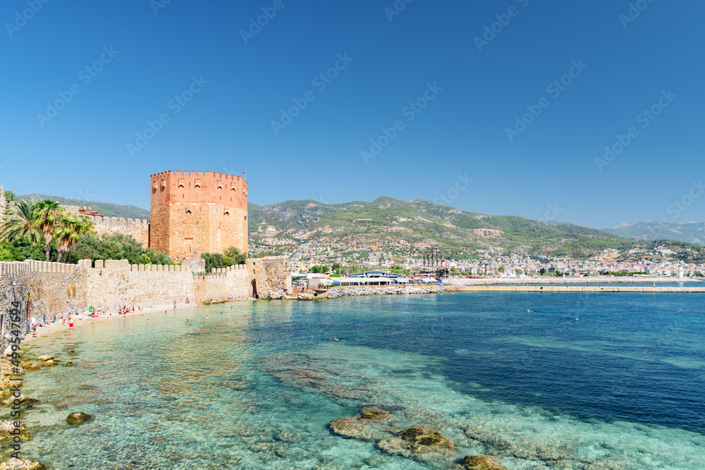 Awesome view of the Kizil Kule (Red Tower), Alanya