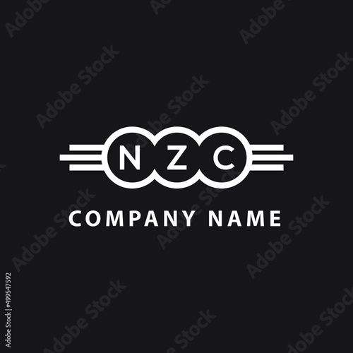 NZC letter logo design on black background. NZC  creative initials letter logo concept. NZC letter design. photo