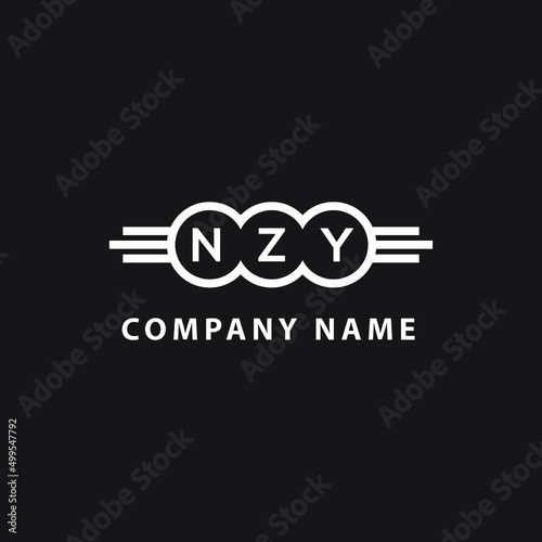 Fototapeta Naklejka Na Ścianę i Meble -  NZY letter logo design on black background. NZY  creative initials letter logo concept. NZY letter design.