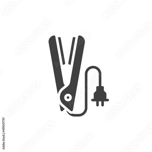 Hair straightening iron vector icon