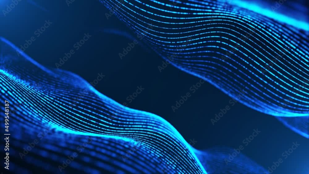 Begron Rotation Blue Animation neon background. Rotation blue 3d wave, spiral. Pattern lines ...