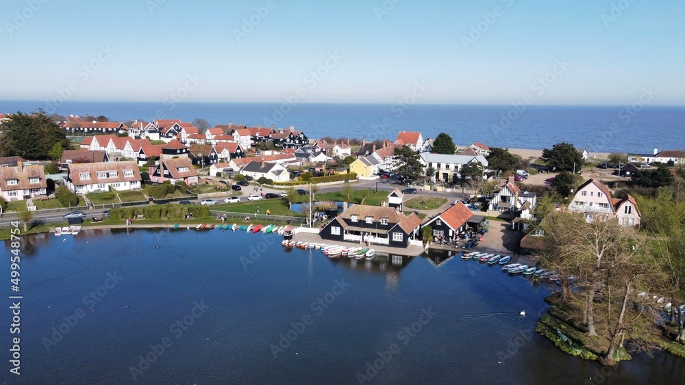 Aerial view of thorpeness Suffolk England 