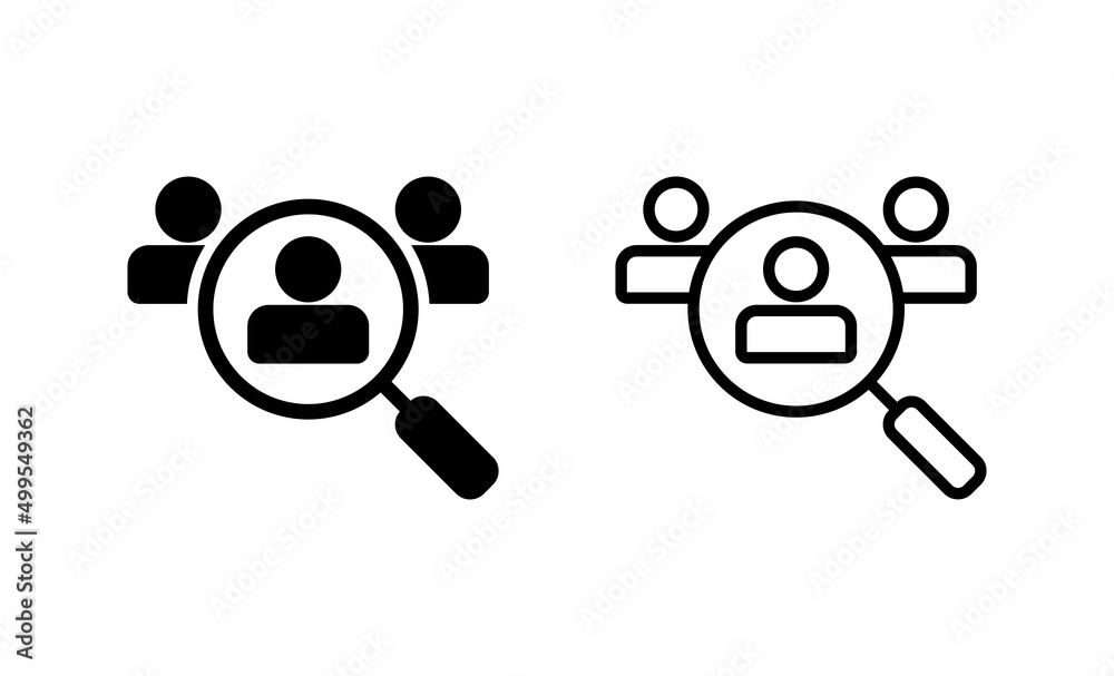 Hiring icon vector. Search job vacancy sign and symbol. Human resources concept. Recruitment