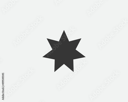 Star icon, vector shape. Abstract design spark sign. Black and white silhouette