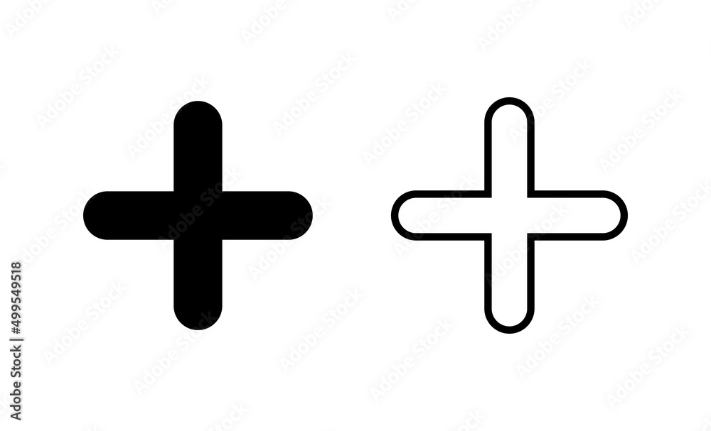 Fototapeta premium Plus icon vector. Add plus sign and symbol