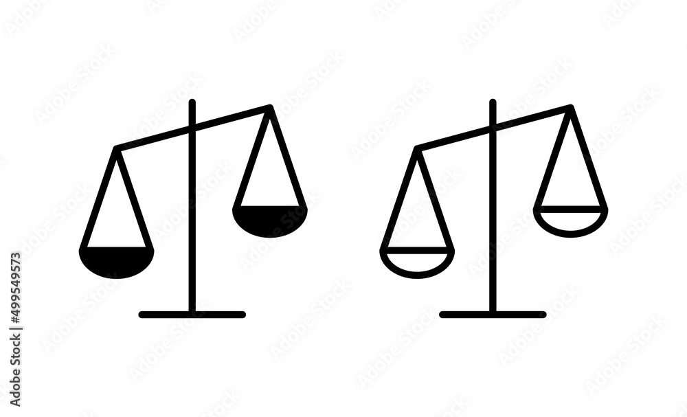 Scales icon vector. Law scale icon. Justice sign and symbol Scales icon vector. Law scale icon. Justice sign and symbol