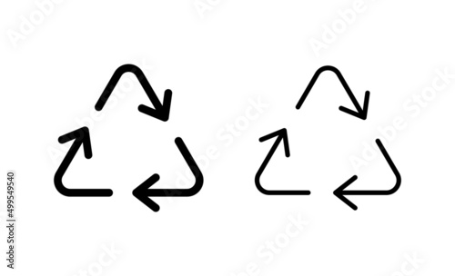 Recycle icon vector. Recycling sign and symbol.