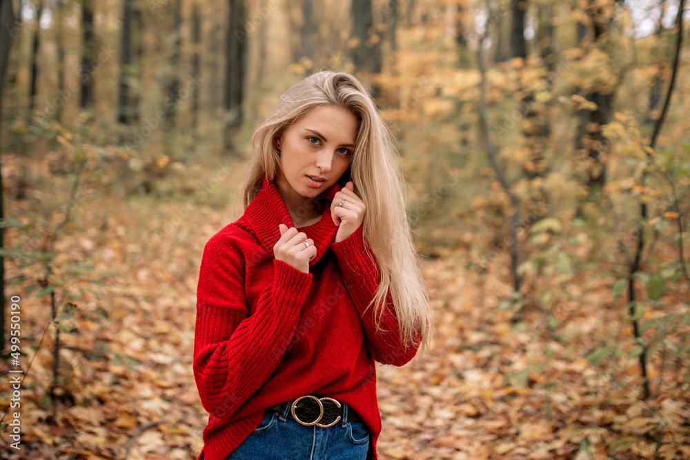 Beautiful girl, girl in a coat, girl in the woods