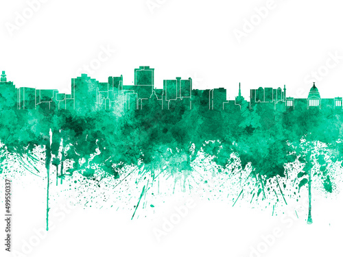 Jackson skyline in watercolor background