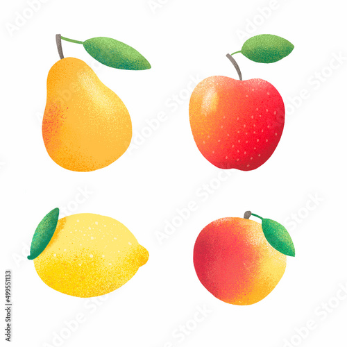 Fototapeta Naklejka Na Ścianę i Meble -  Fruits illustration on white background.