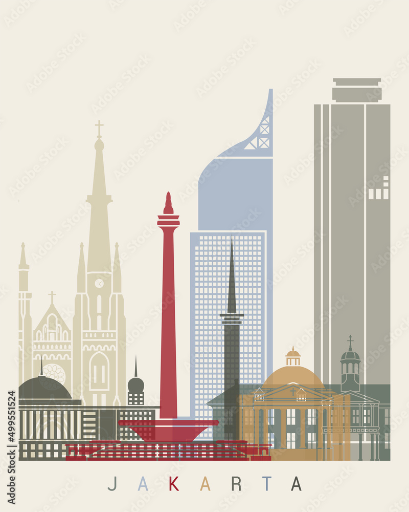 Obraz premium Jakarta skyline poster