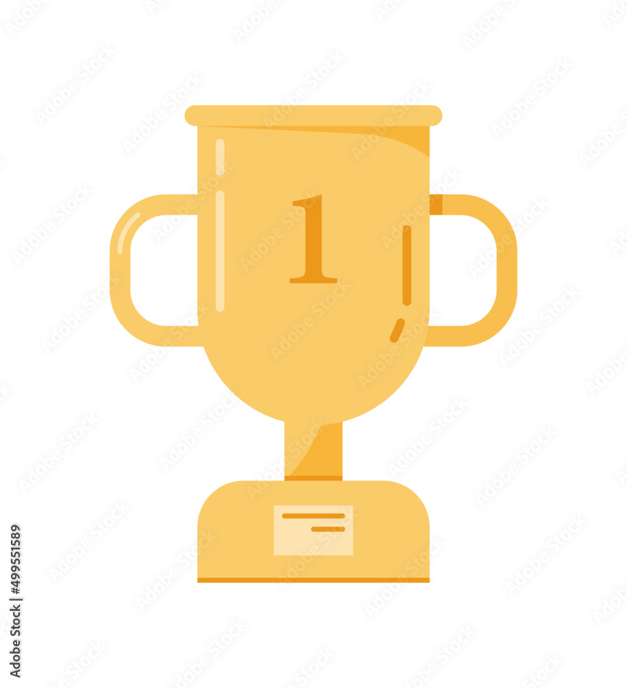 Gold cup and award trophy flat vector illustration. Gold cup and award trophy flat vector illustration.