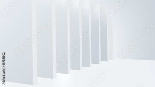 Abstract background White Podium for product display presentation, white window and White room with curved walls minimal on a white wall, 3d rendering.
