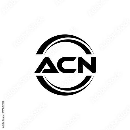 ACN letter logo design with white background in illustrator, vector logo modern alphabet font overlap style. calligraphy designs for logo, Poster, Invitation, etc.