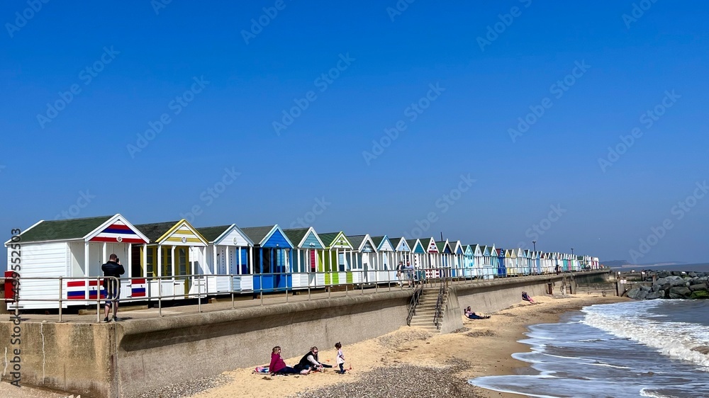 beach huts on the beach Southwold, Suffolk , England 