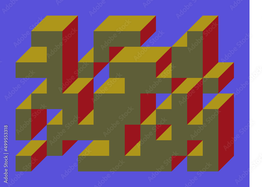 Implementation of Edward Zajec’s “Il Cubo” from 1971. Essentially a Truchet tile set of 8 tiles and rules for placement art illustration Implementation of Edward Zajec’s “Il Cubo” from 1971. Essentially a Truchet tile set of 8 tiles and rules for placement art illustration