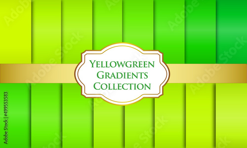 Vector set of  yellow green gradients