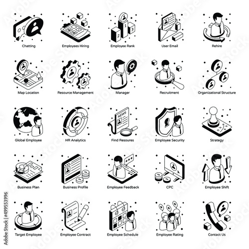 Pack of Human Resources Glyph Icons