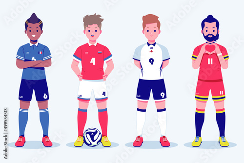 football player flat character 