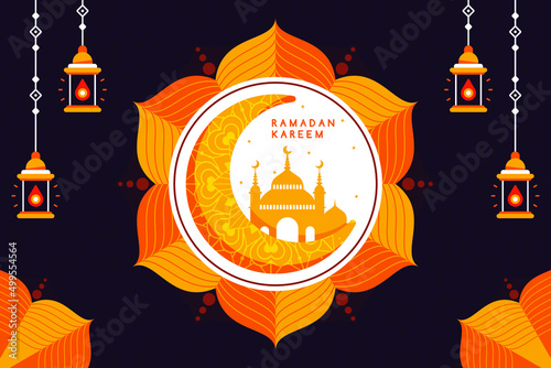 happy ramadan kareem colorful background