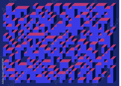 Implementation of Edward Zajec   s    Il Cubo    from 1971. Essentially a Truchet tile set of 8 tiles and rules for placement art illustration