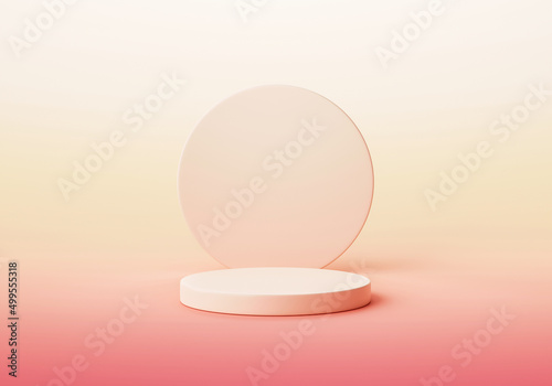 Pastel product display stage platform podium modern minimal 3d background stand of abstract color presentation template design or cosmetic banner object beauty showcase on pedestal studio backdrop.