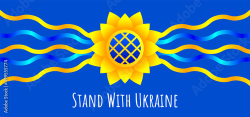 Vector political social anti-war poster about the problem in Ukraine. Stand with Ukraine. 