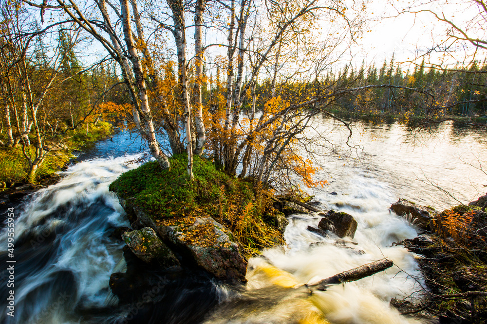 Autumn landscape in Muonio, Lapland, Northern Finland