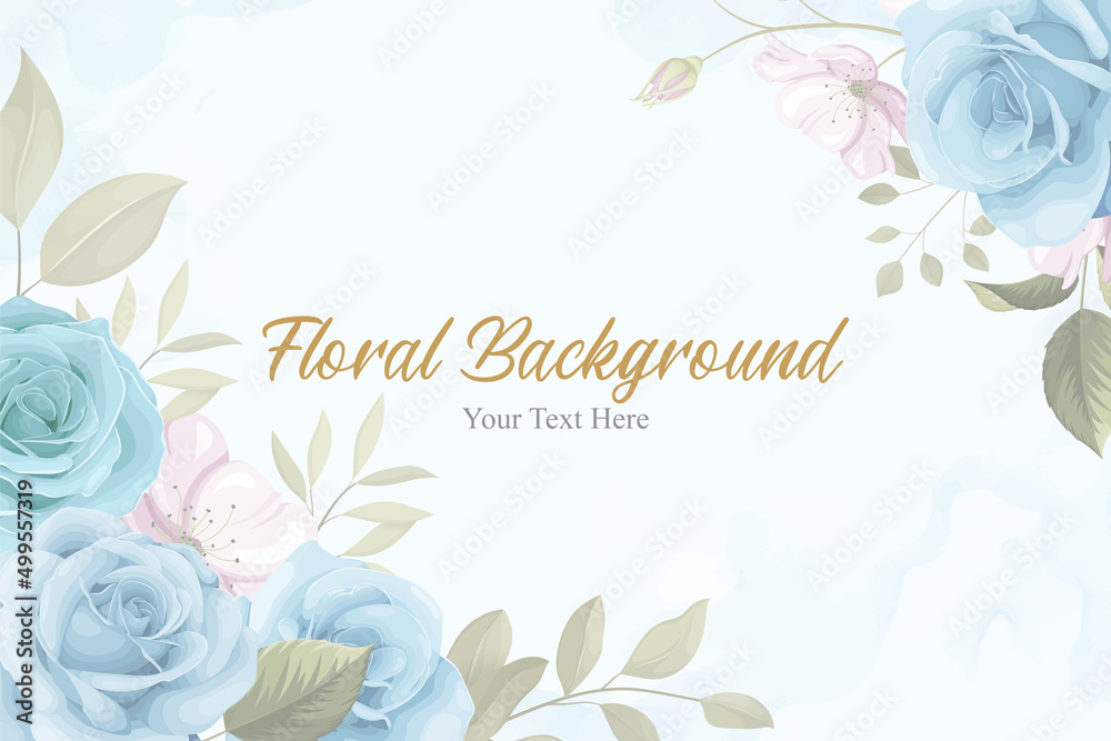 Beautiful floral background with blue flowers