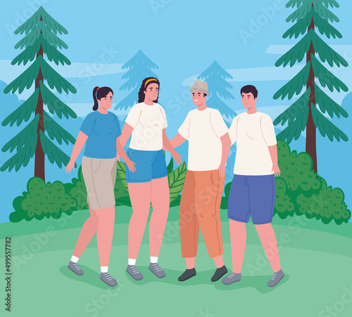 four persons in the camp