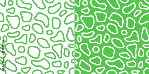 Cute seamless pattern set with hand drawn animalistic shapes. Childish style vector background. Fresh modern geo print