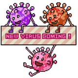 pixel art cartoon dangerous virus
