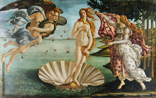 Photo Birth of Venus. Cropped shot of famous art.