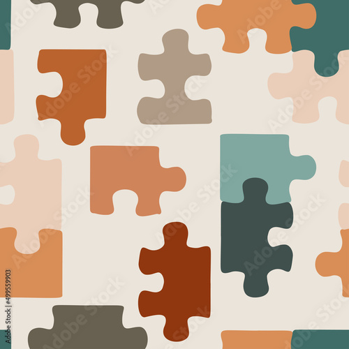 Boho Puzzles Seamles Pattern Background